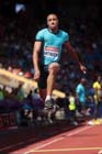 Yoann Rapinier (France), triple jump at the IAAF Diamond League, Birmingham.